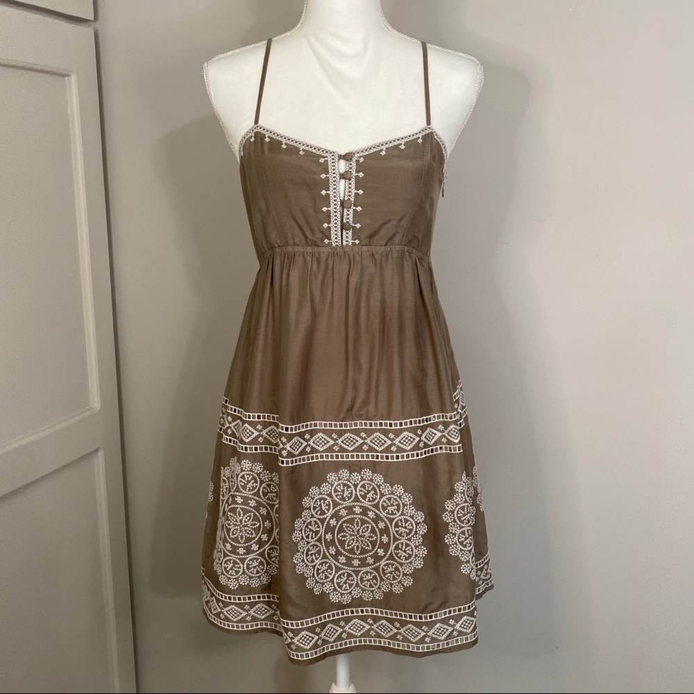 Blue Tassel Embroidered Summer Mini Dress